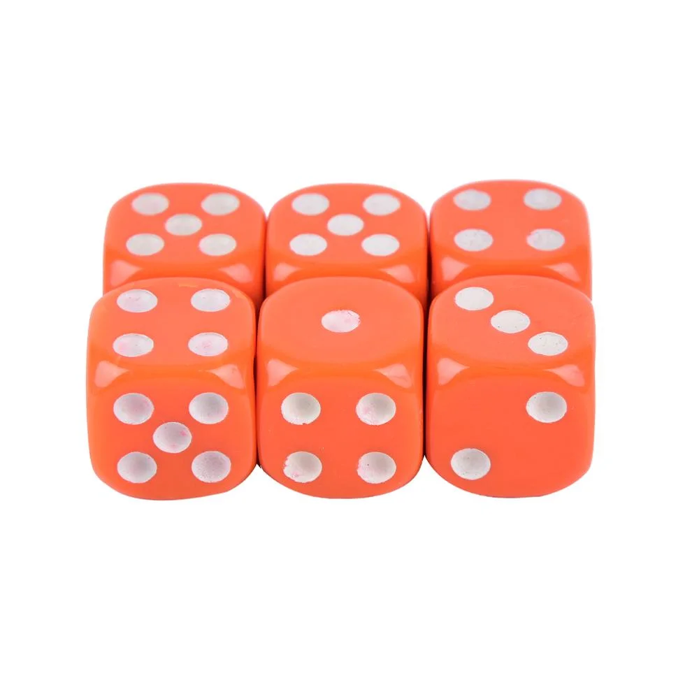 14mm 10PCS/Set Acrylic Colorful D6 Dice, 6 Sided Gambling Small Dice