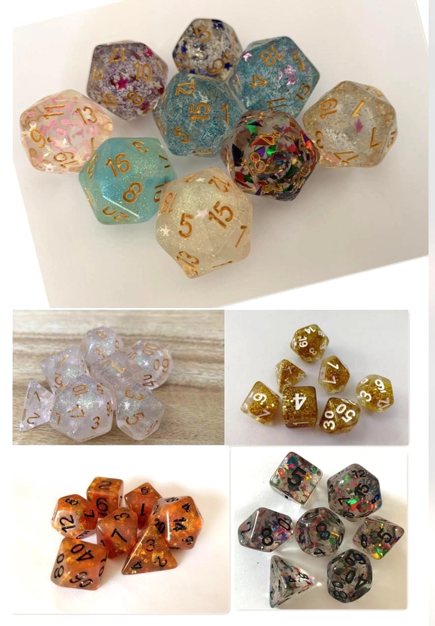 Customize Acrylic Resin Plastic Crystal Dice for Role Playing Game 16mm Dice Set