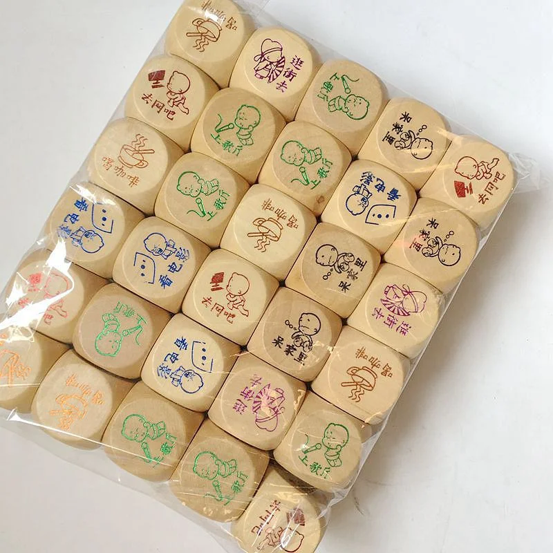 Hot Sale 30mm Wood Dice Colorful Wooden Game Dice Customize