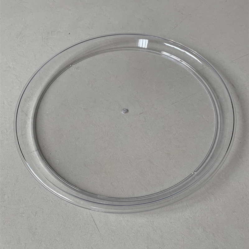 Round Crystal Chiller Logo Printed Food Grade Acrylic Plastic Barware Serving Tray