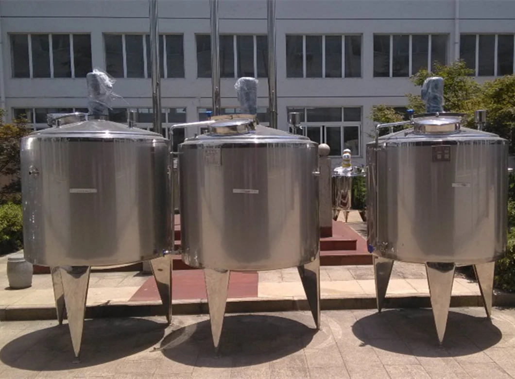 Sanitary Food Stainless Steel Jacketed Heating Insulation Milk Tank Agitator