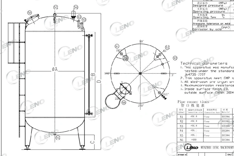 Cryogenic Liquid Storage Tank Food Grade Stainless Steel Tank Hot Water Storage Tank