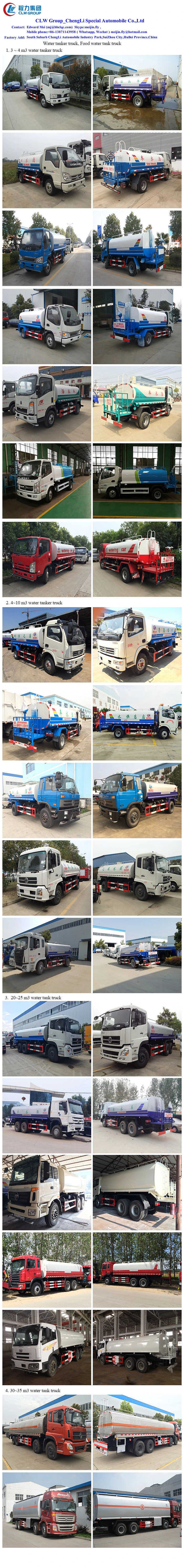 Dongfeng 304 Stainless Steel Water Tank Truck 8000~12000 Liter Ss Water Trucks