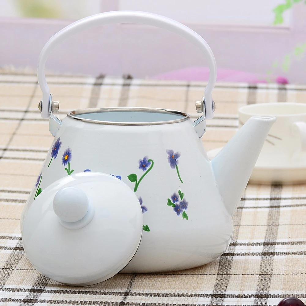 Porcelain Enamel Teapot, Enameled Kettle, Ceramic Enamelware, Carbon Steel Kettle