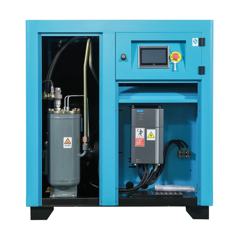 High Efficiency Energy Saving Oil Injected Stationary Frequency Conversion 11kw 15HP Air Compressor