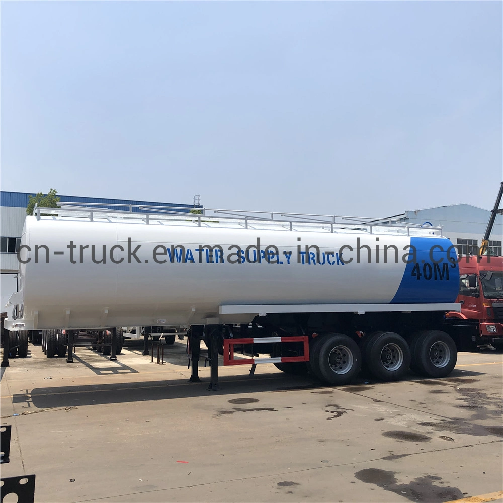 China New 40m3 40000L 40t 45t Ss Fresh Water Tanker Water Tank Trailer