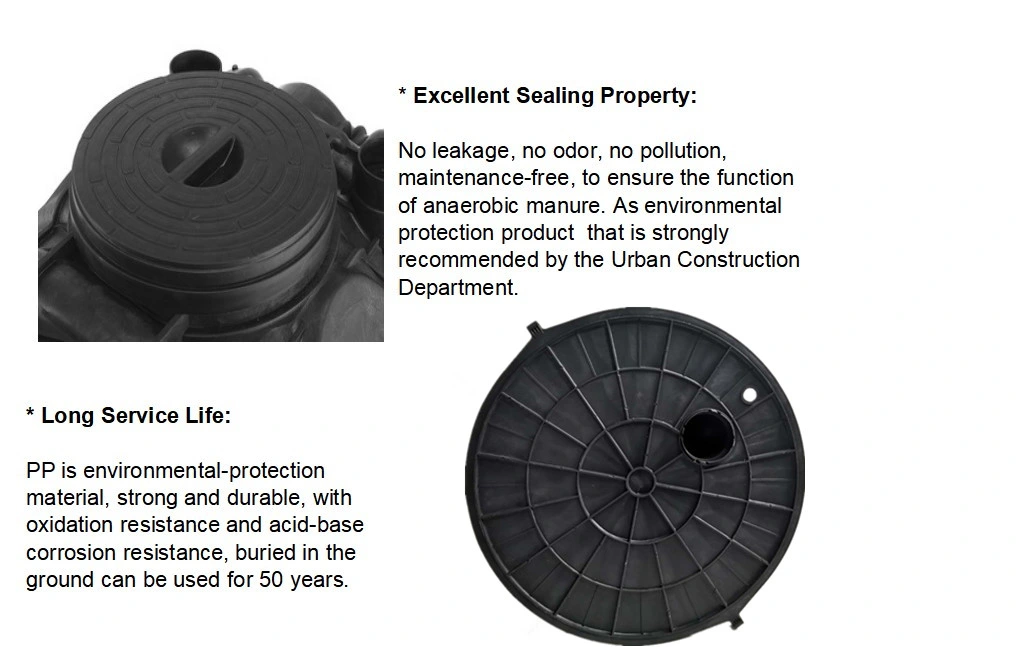 Domestic Biogas Digester Rectangular HDPE Plastic Septic Tank