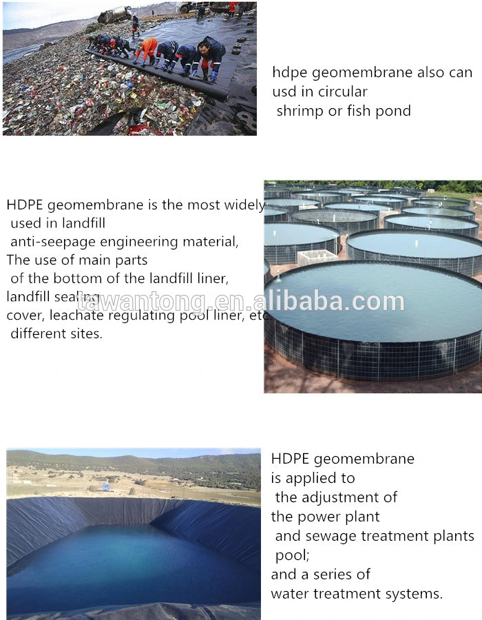 Ce Leakproof Smooth HDPE Geomembrane Biogas Digester Pond Liner