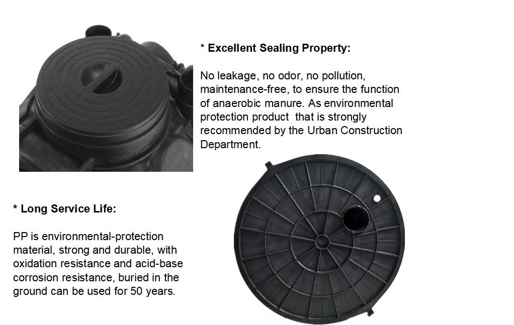 Toilet Biogas Digester Underground Plastic Biodigester Septic Tanks