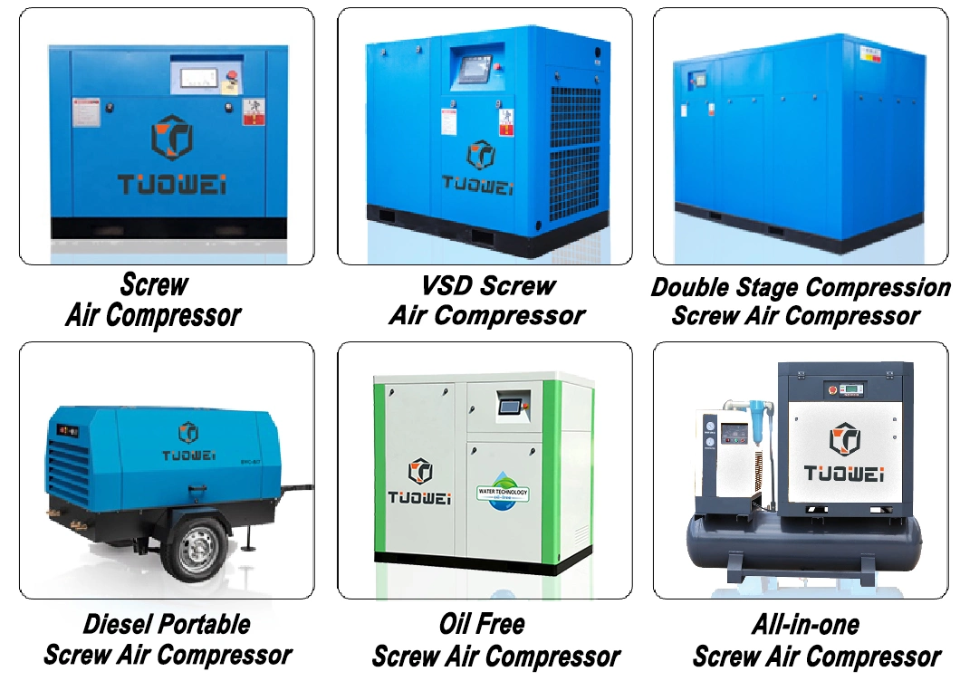 Tuowei 150HP Energy Saving Frequency Conversion Two-Stage Screw Air Compressor (SGPM-110II)
