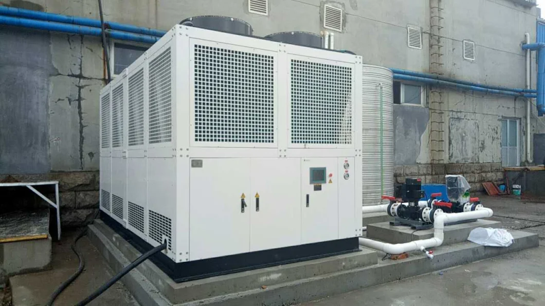 100 Tons 350kw Biogas Chilling Equipment Air Cooled Water Chiller for Biogas Plant
