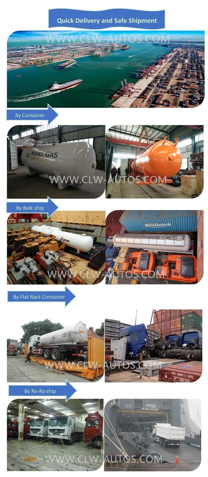 Clw 10000liter LPG Gas Storage Tank OEM ASME 10cbm Carbon Steel Cooking Gas Storage Tank