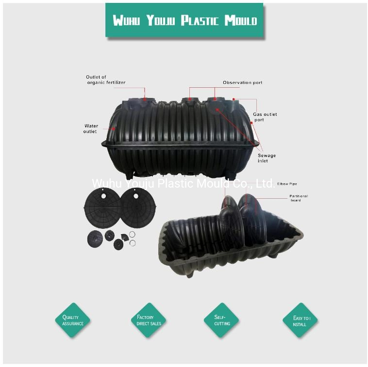 2020 Latest Plastic PE Septic Tank Bio Digester for Africa Market Black Color Village Waste Purpose