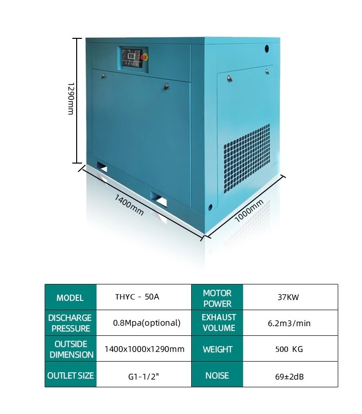 Wholesale Air Compressors 50HP 37kw Energy-Saving Wind-Cooled Permanent Magnet Frequency Conversion Screw Compressor