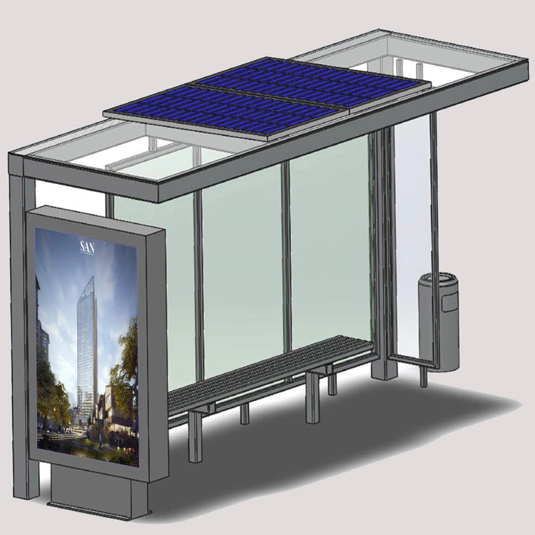 Modern Environmental Protection Solar Energy Bus Shelter Production Case-Mauritius Style