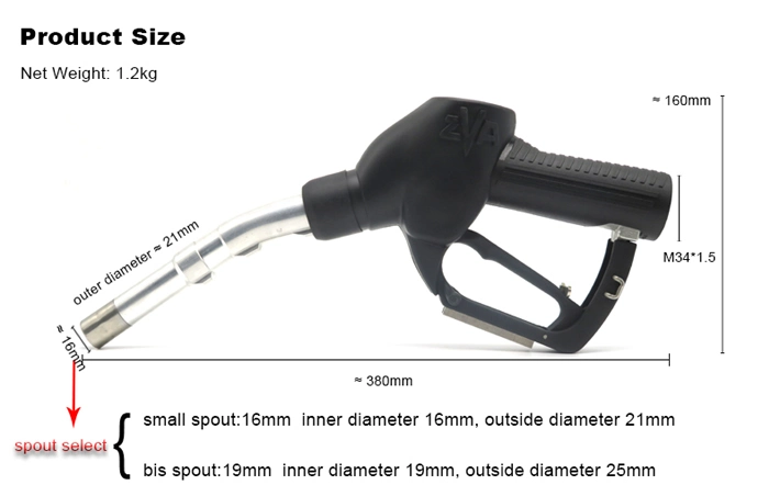 Zva Fuel Dispenser Fuel Automatic Nozzle Slimline for Gas Station (ZVA 2 16)