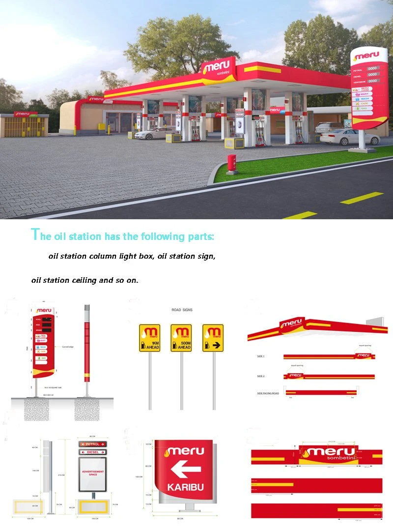 Pylon Gas Station Equipment Cost of Gas Station Canopy