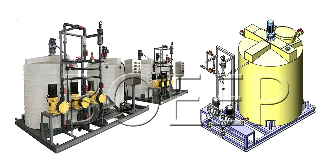 Manual Chemical Dosing Skid Polymer Preparation System for Wastewater Treatment