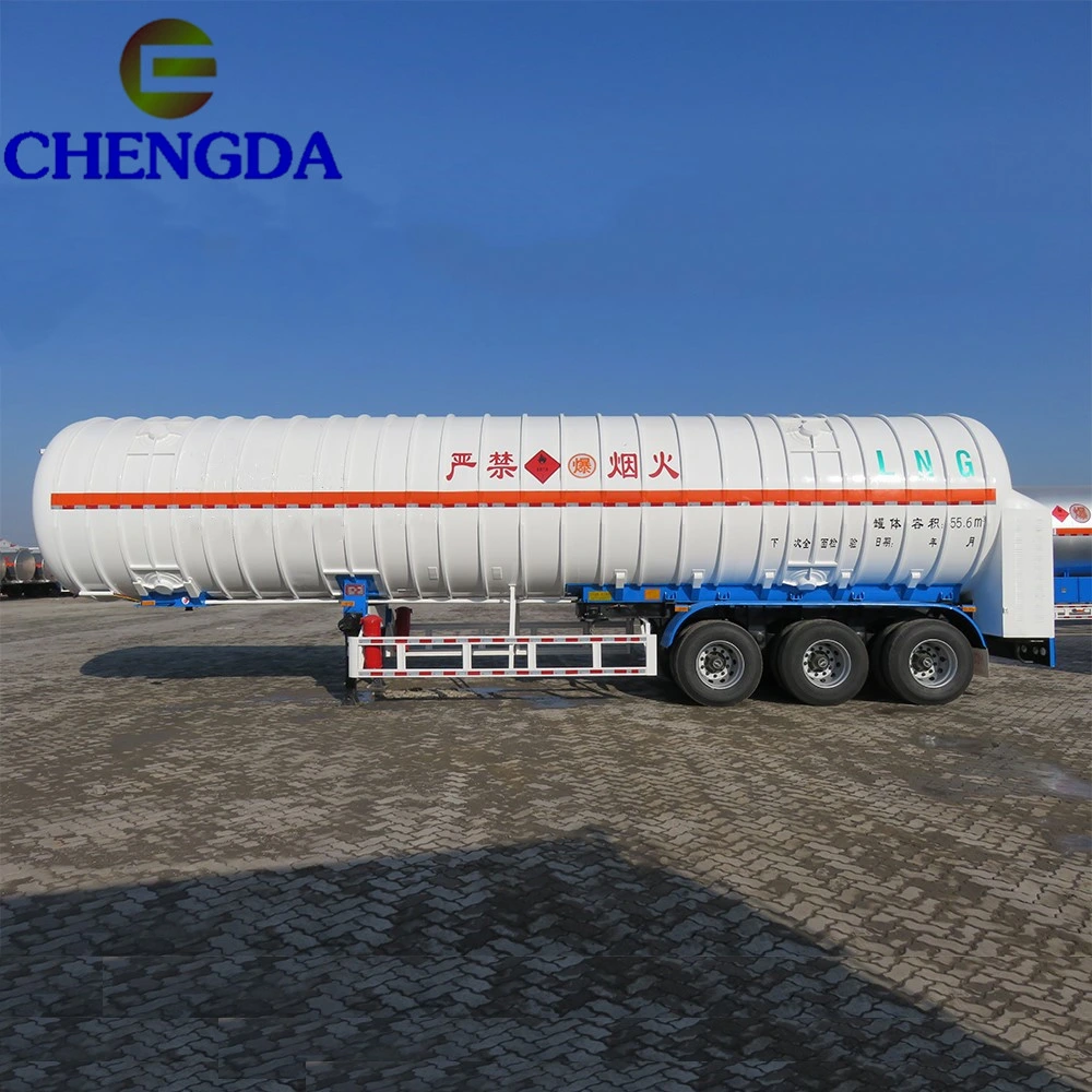 52.6m3 LNG Liquefied Natural Gas Trailer 23.8 Ton LNG Tank Truck
