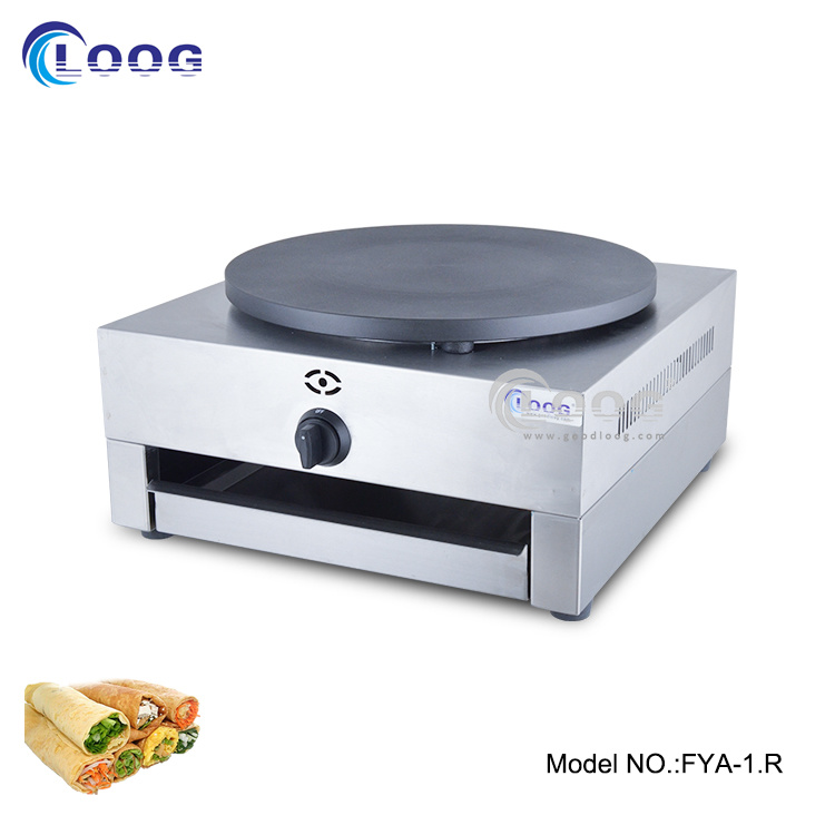 Commercial Single Head Popular Snack Kitchen Equipment Best Waffle Machine Natural Gas Crepe Maker 2800PA