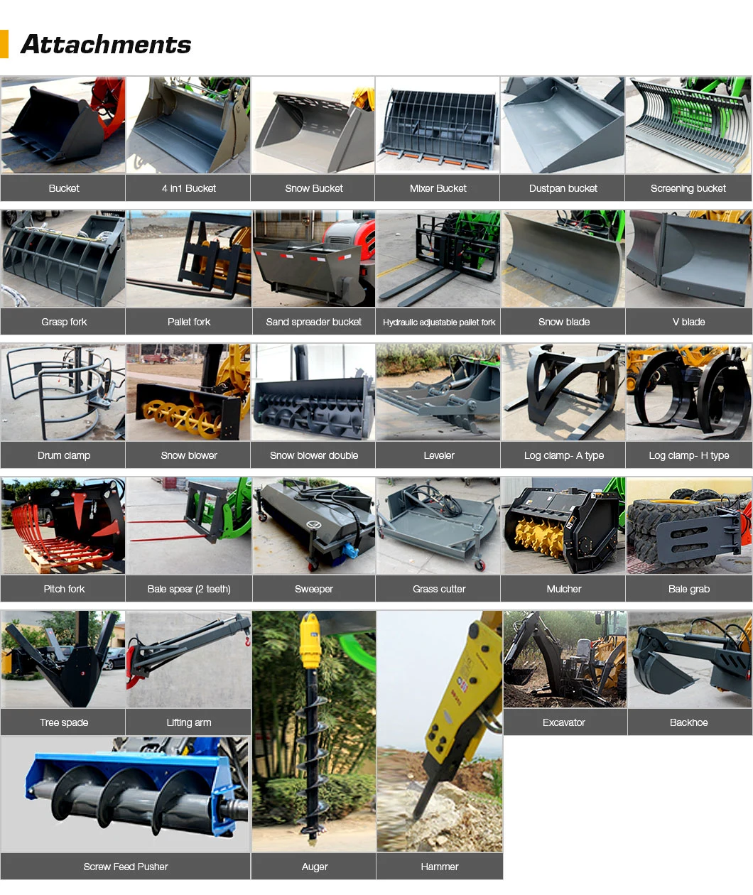 Skid Attachments Brush Cutter for Skid Loader