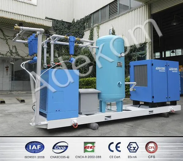 Low Noise Lubricated Skid-Mounted Screw Air Compressor (KD55-DR-8)