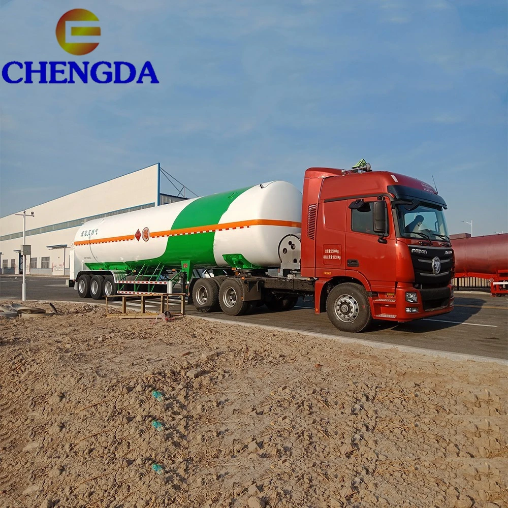 3-Axle Chengda Brand LNG Cryogenic Tank Trailer/ LNG Tanker Truck Trailer/ LNG Storage Tank Semitrailers
