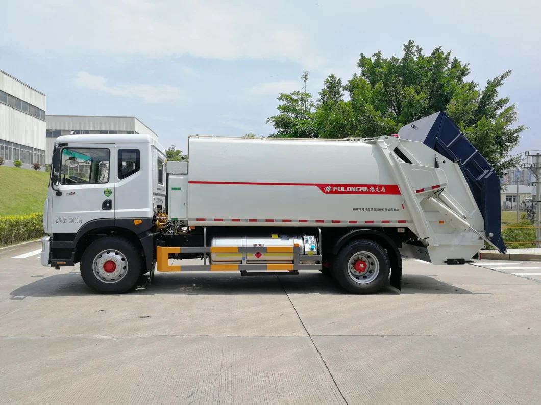 Fulongma Natural Gas Refuse Truck Mounted Compactor Rubbish Rear Loader