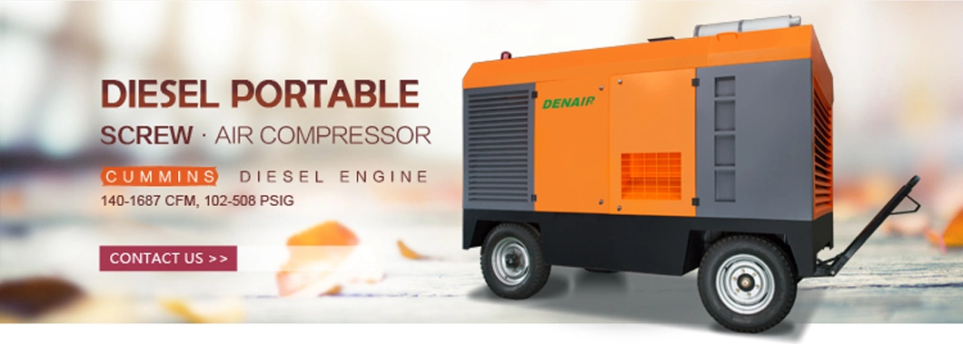 Germany Technology Skid Mounted Diesel Powered Air Compressor for Mining
