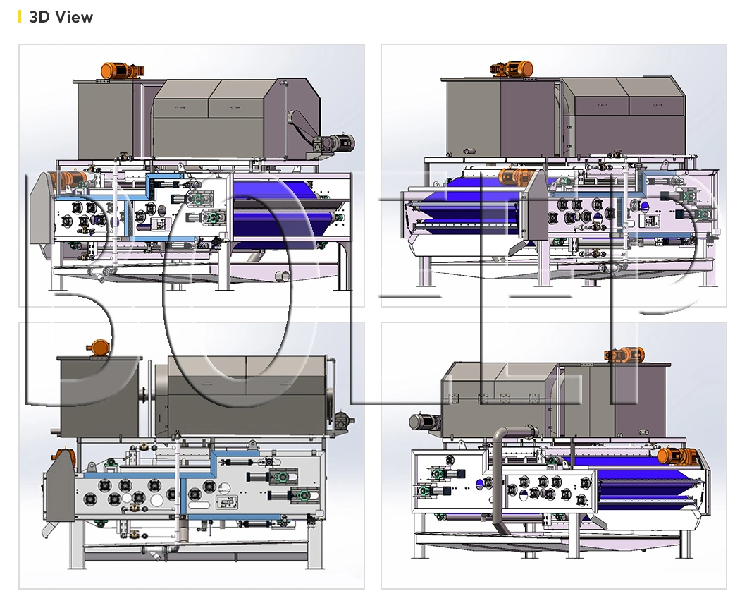 Natural Wastewater Treatment Sludge Treatment Equipment Belt Press Device