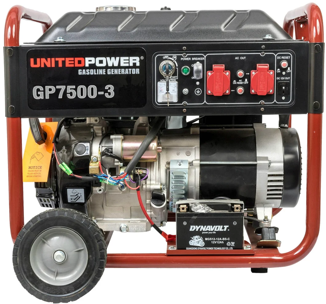 Three Phase 50Hz, 6.5kw, 7.3kw 14HP Three Phase Portable Generator (united power)