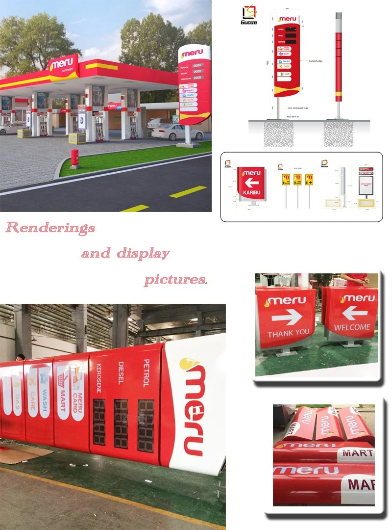 Illuminated Pylon Signs Cost of Gas Station Canopy Gas Station Equipment