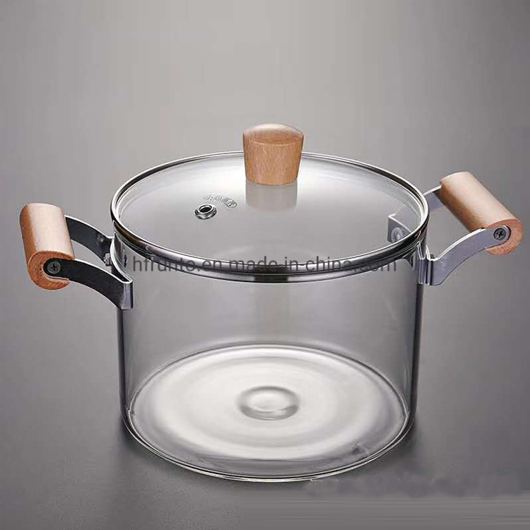 High Quality Transparent Glass Cooking Pot Kitchen Glass Cooking Pot