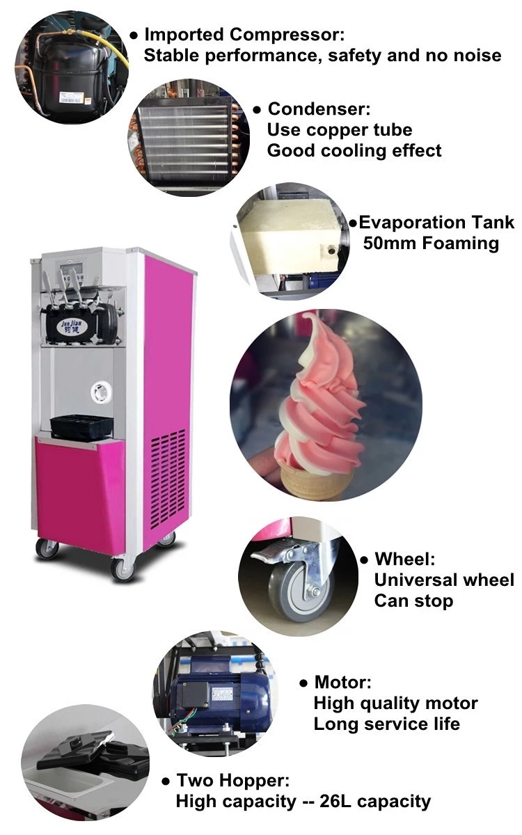 Automatic Three Flavor Ice Cream Maker Soft Ice Cream Machine with CE Approved