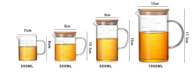 Scale Glass Cup Glass Measuring Cup Glass Milk Cup Glass Baked Cup Pyrex Glass Scale Cup