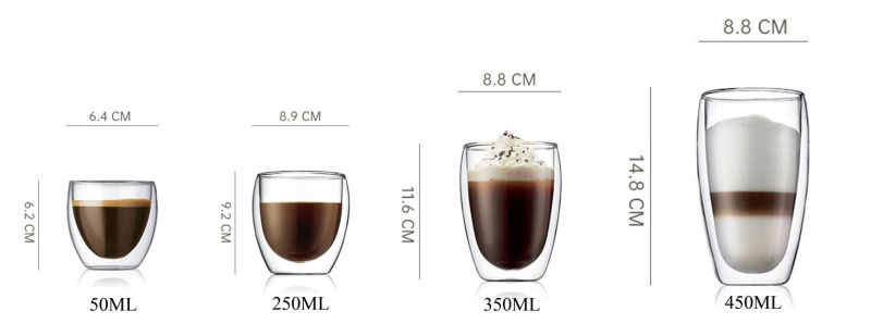 Double Wall Glass Cup Pyrex Glass Cup Heat Resistant Glass Cup Glass Coffee Mug