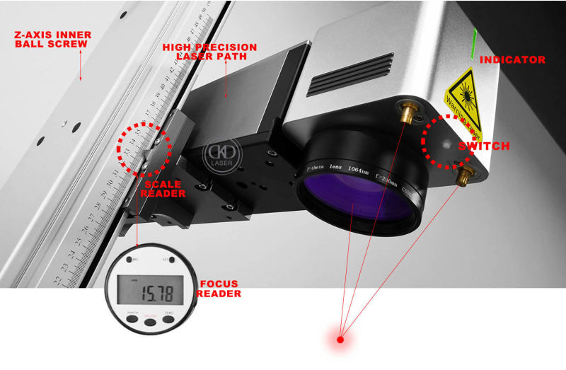 Z-Axis Automatically Focusing /3D Dynamic Auto Focus Laser Relief Hook Face Marking Machine