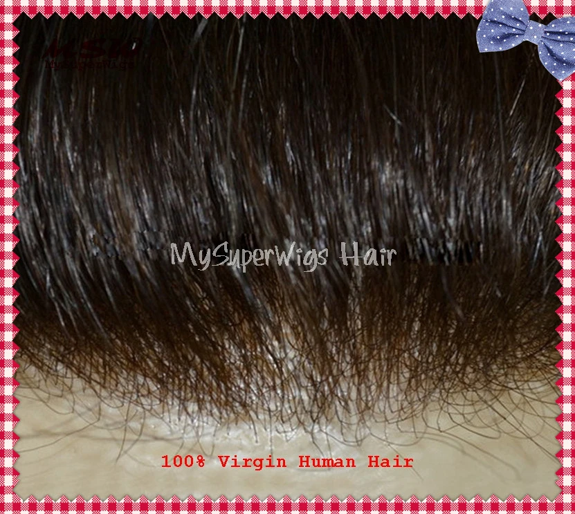 V-Looping Hair Clear Thin Poly Base Men's Hairpiece