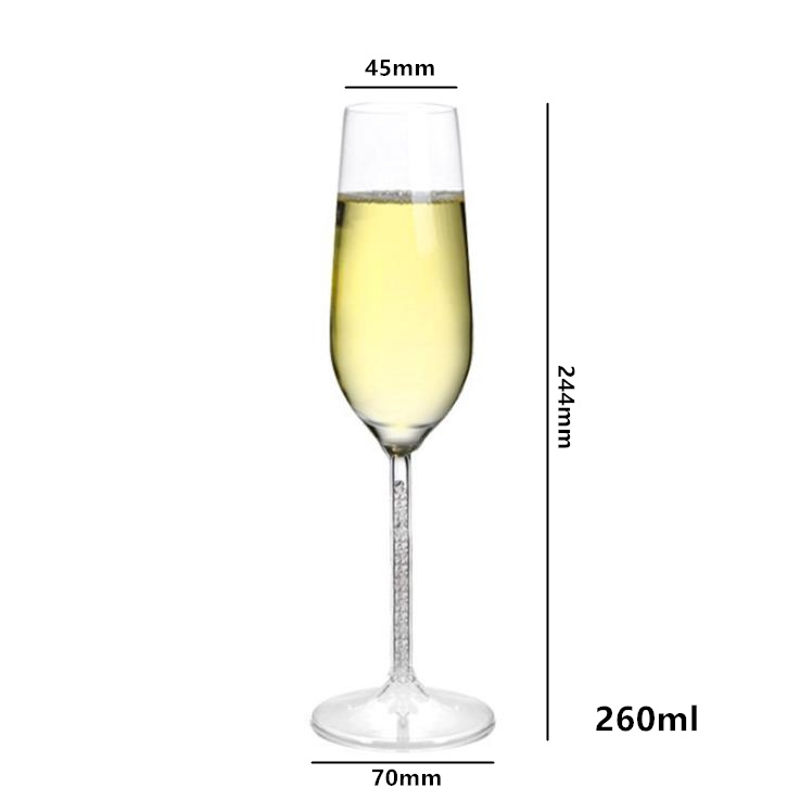 Hot Sell Quality Champagne Glass Cup with Artificial Diamonds