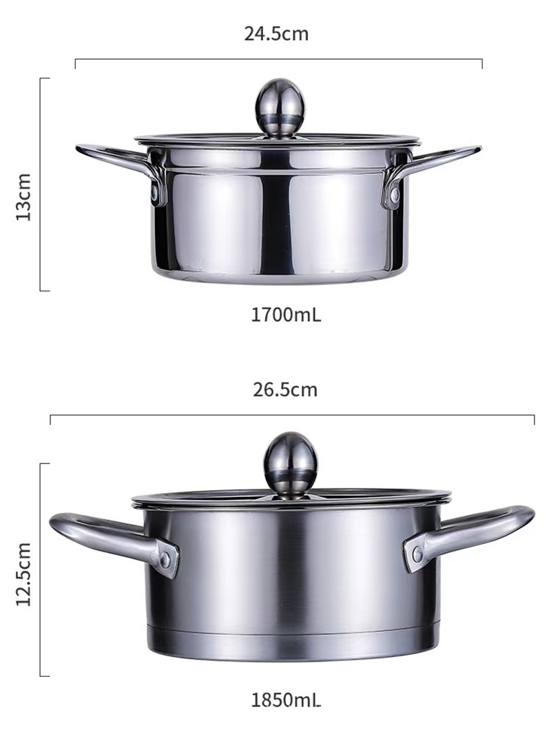 Factory Price Stainless Steel Soup Pot 18cm Small Soup Pot Heated Soup Pot
