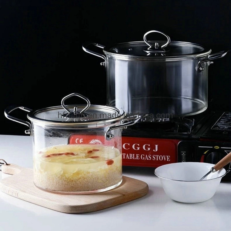 Hot Selling Pyrex Glass Soup Pot Customize Glass Cooking Pot