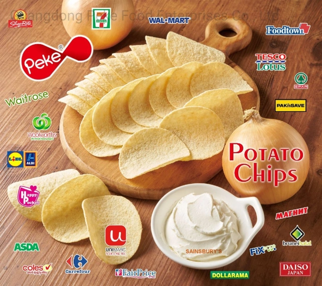 Oval Potato Chips/Crisps, Green Food with Vegan Consumer Style