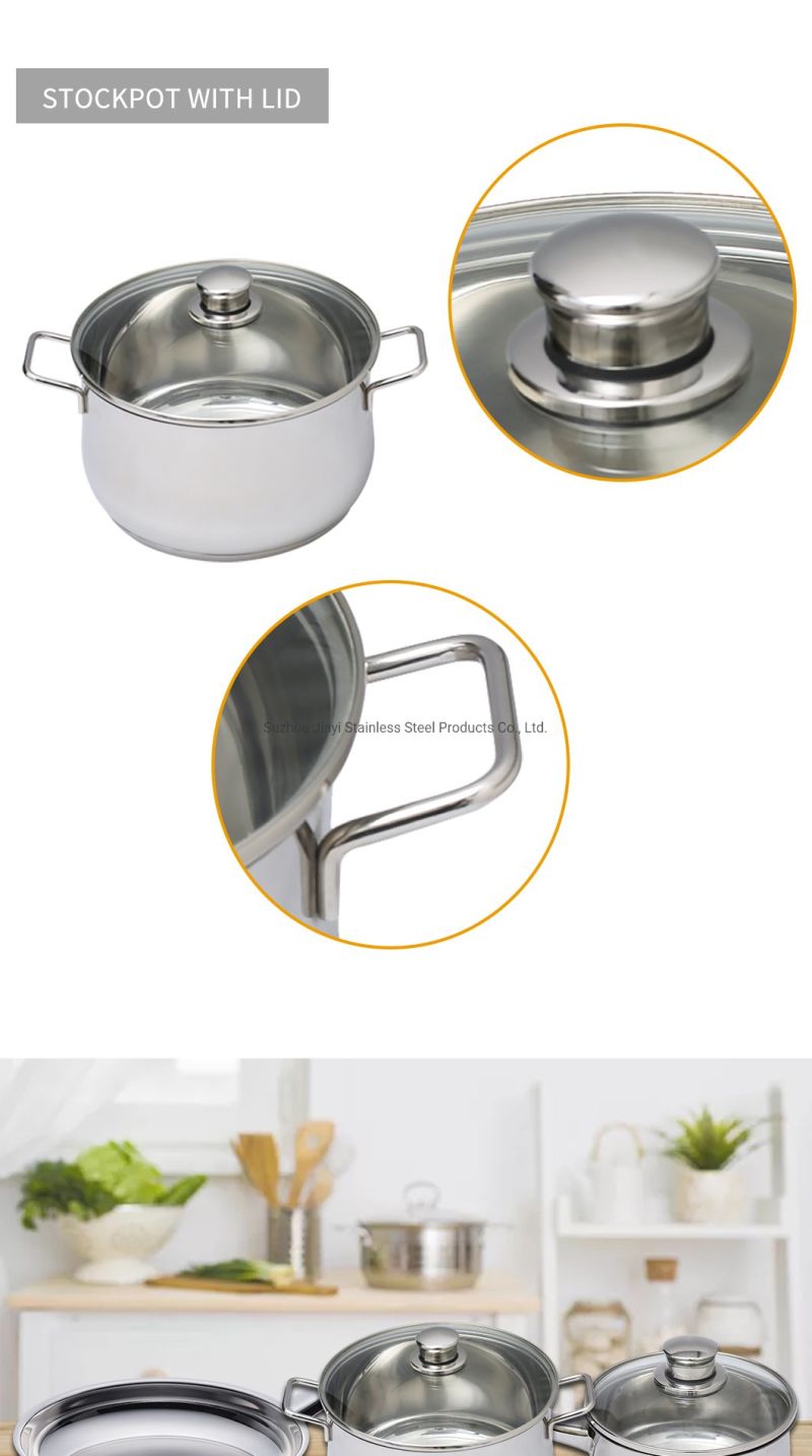 Cooking Ware Milk Pot Double Handle Metal Soup Pot Stainless Steel Cooking Pot