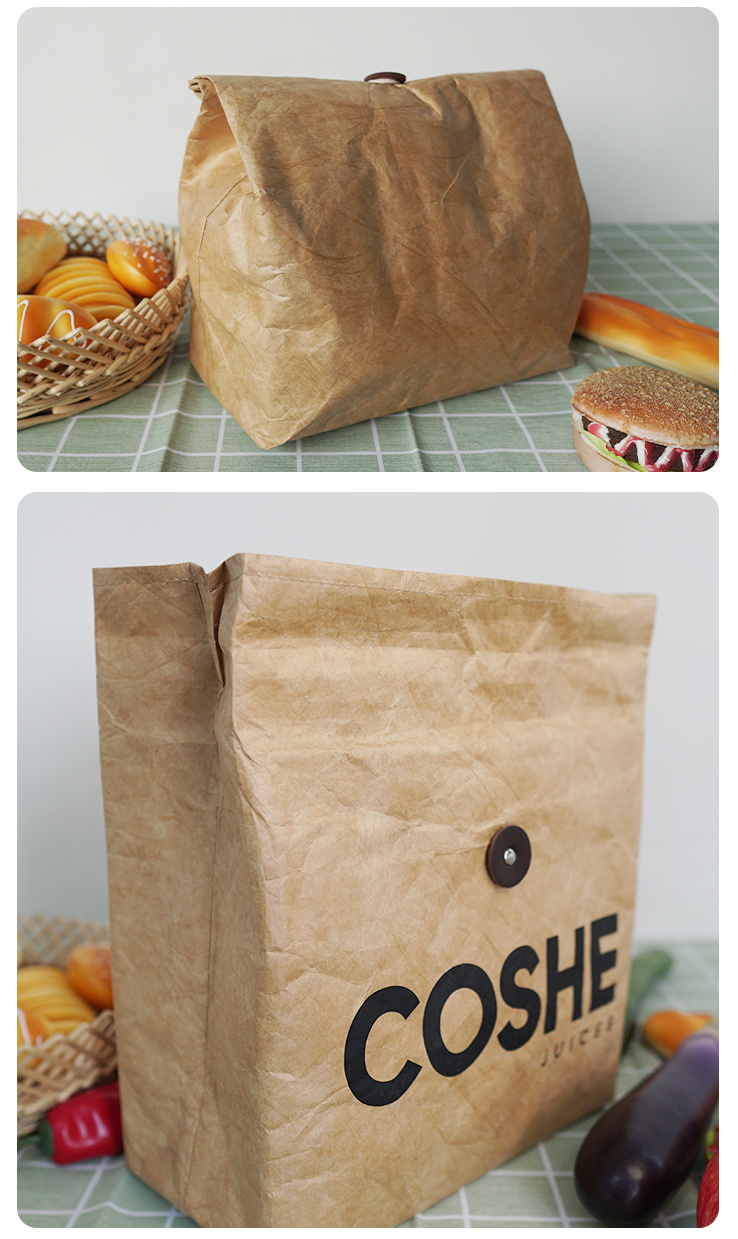 Waterproof Tyvek Paper Food Lunch Meal Packing Cooler Tote Bag
