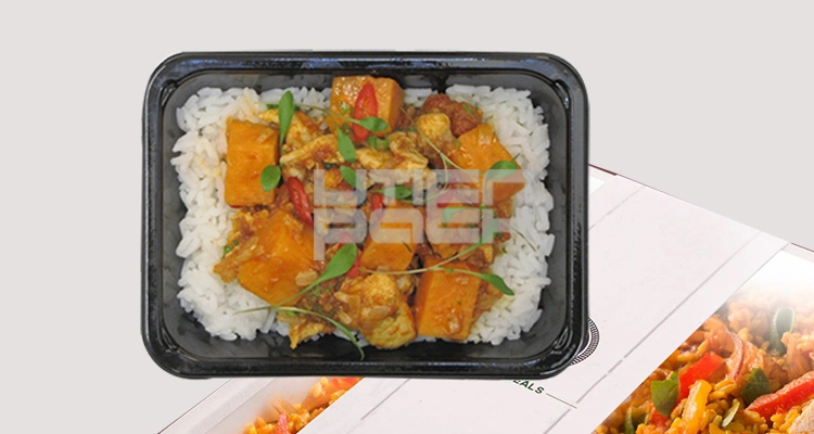 Supermarket Retail Food Tray Case Container Heat Sealing Equipment for Prepared Meal