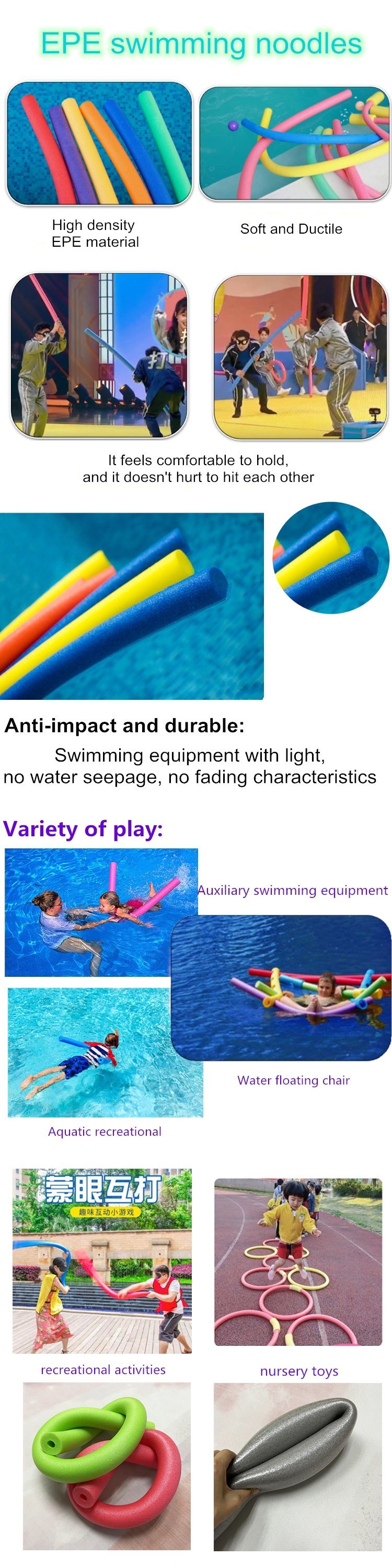 Pool Toys Foam Stick Floating Pool Noodles for Water Swimming