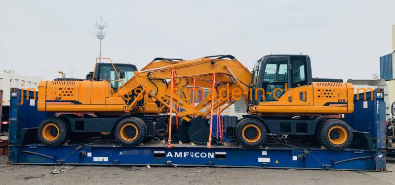 Korean Hydraulic System 13 Ton Industrial Wheel Digger Excavator with Parts