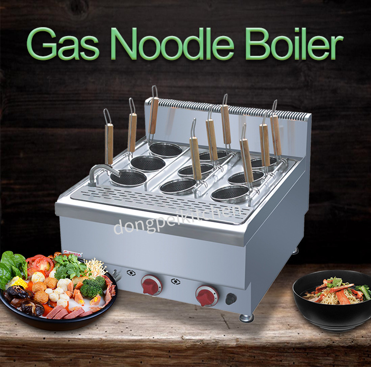 Commercial Noodle Boiler 9 Basket Gas Counter Top Noodle Cooker