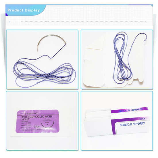 Absorbable Polyglycolic Acid Suture Surgical Suture with Ce