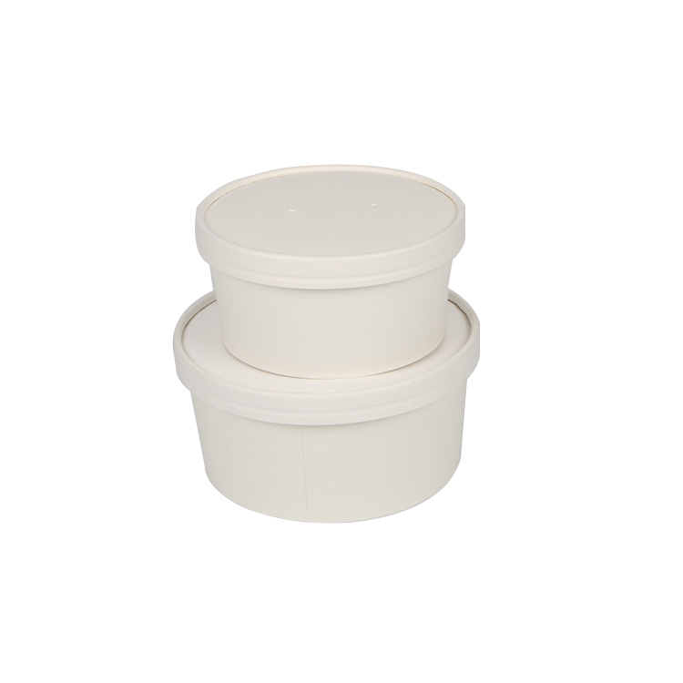 Eco Friendly Compostable Takeaway Paper Disposable Noodle Soup Cup Bowl with Lid